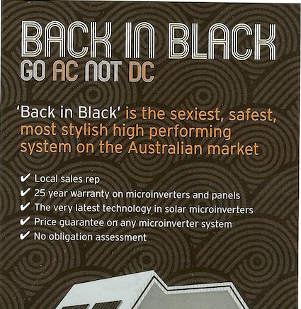A poster for back in black.