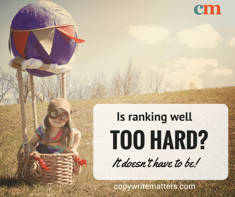 Is ranking well too hard? i don't have to be.