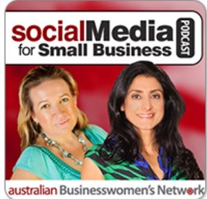 Two women with the words social media for small business.