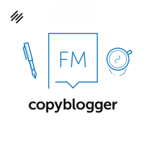 Fm copyblogger logo with a pen and a pen.