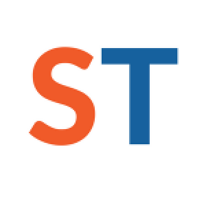 The st logo on a white background.