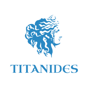 The titanides logo on a black background.