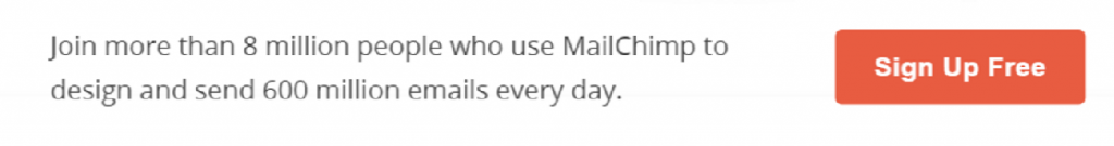 Call to action button - MailChimp