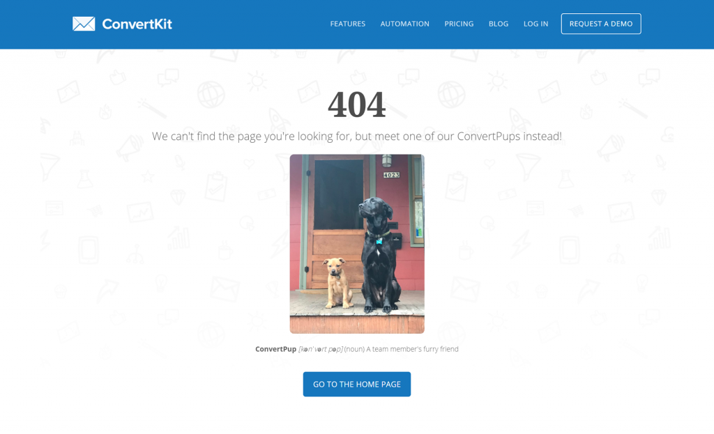 Convertkit 404 page example