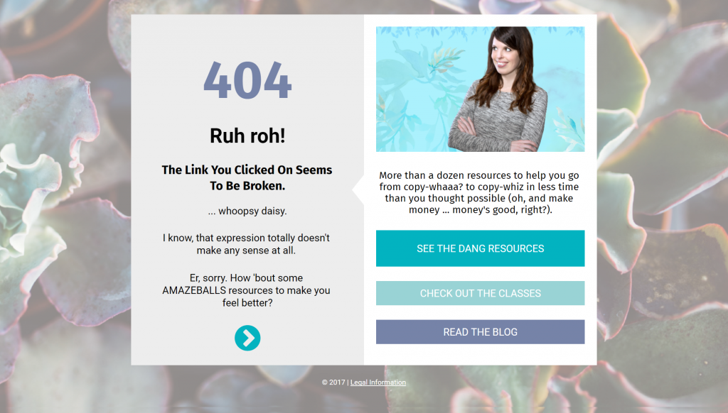 NewleafWriting 404 page example
