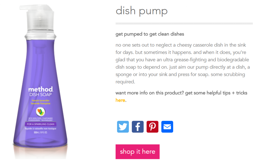Short copywriting example: method