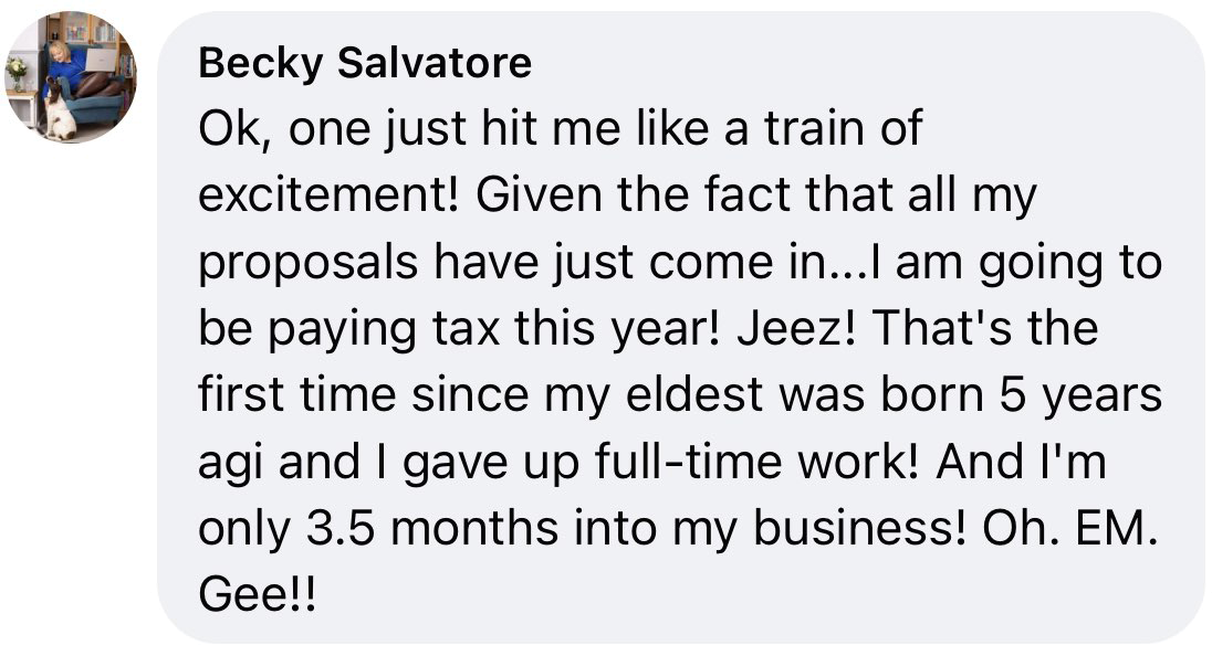 A text message from becky salvatore.