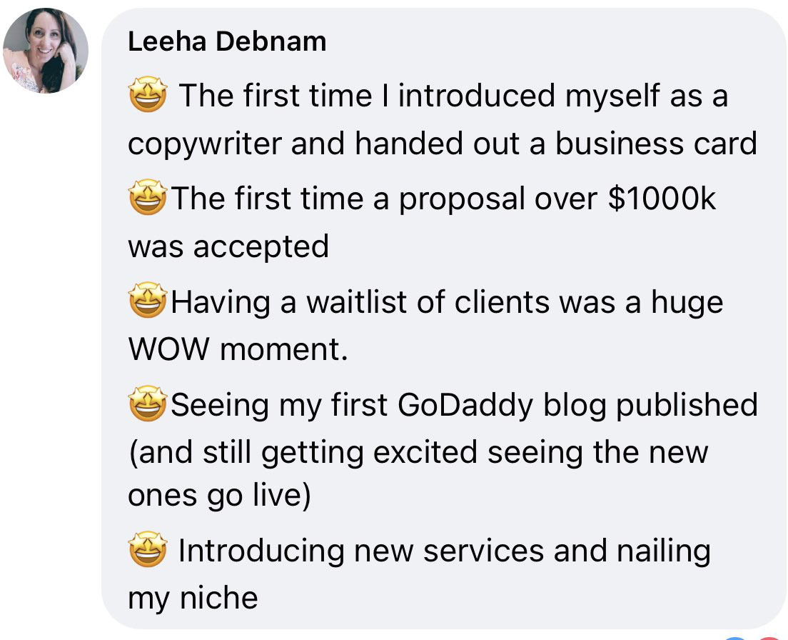 A screenshot of a text message from a business card.