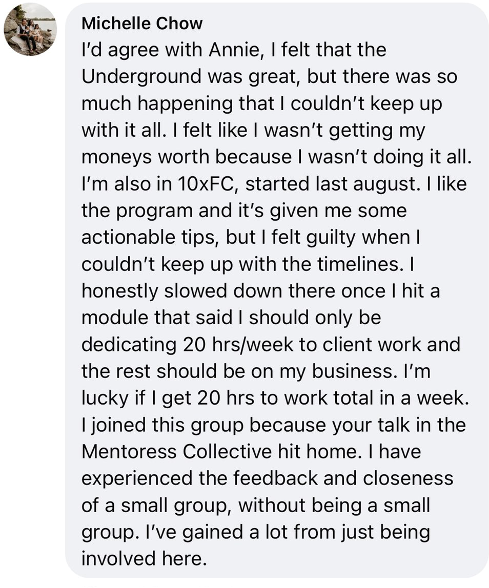 A screenshot of a text message from michelle chow.