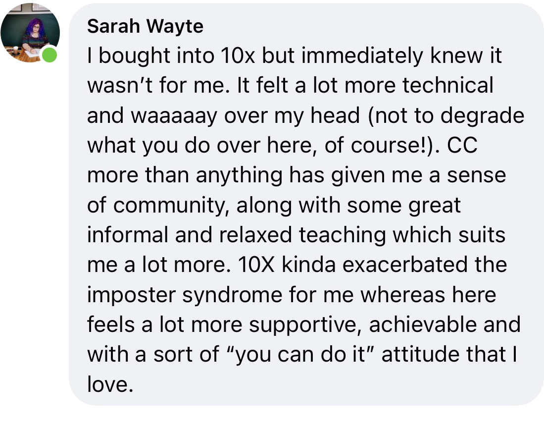 Sarah wayne's message to a friend.