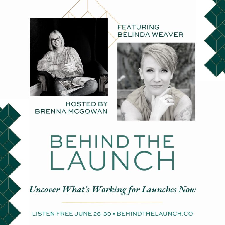 Behind the Launch promo image with copywriter Belinda Weaver and host, Brenna McGowen
